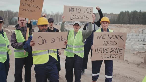Quarry Workers Protesting Unfair Conditions