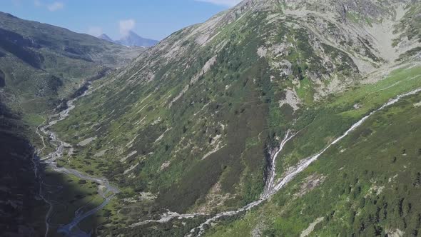 Aerial View of Schrammach Waterfall in Titorl, Austria