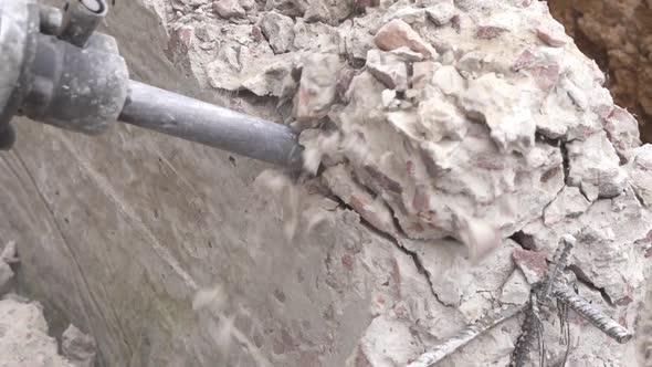 Breaking Concrete in Slow Motion with a Jackhammer