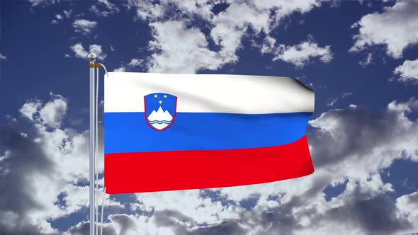 Slovenia Flag Waving 4k