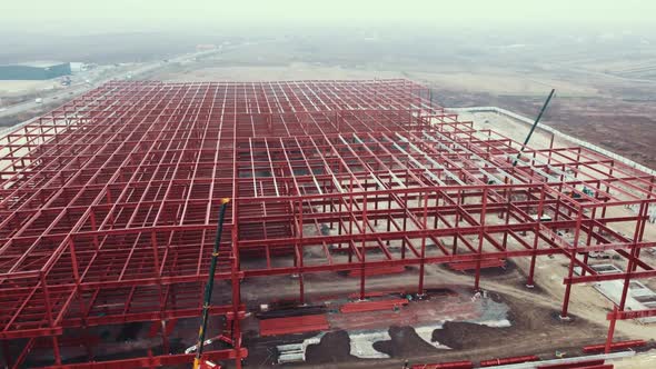 Construction Industry Metal Iron Girder Warehouse Framework Construction Site