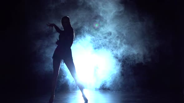 Elements of Sport - Ballroom Dance in the Studio, Silhouette. Slow Motion