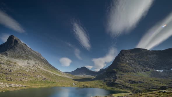 trollstigen pass lake water norway nature timelapse