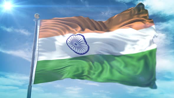 4K 3D India Flag