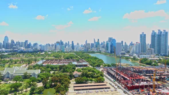 Beautiful building architecture around Bangkok city in Thailand