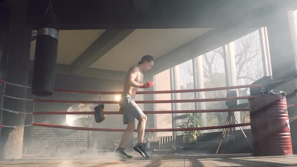 Male Boxer Dancing on the Boxer Ring