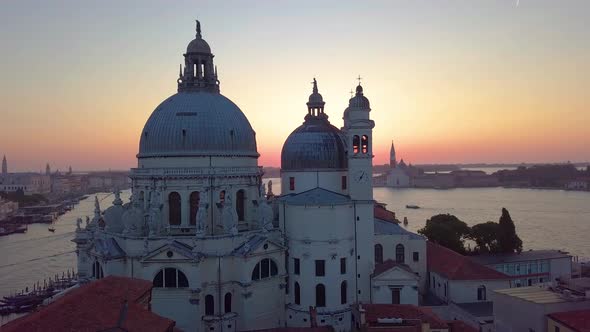 Venice , Italy, Aerial View of Santa Maria Della Salute