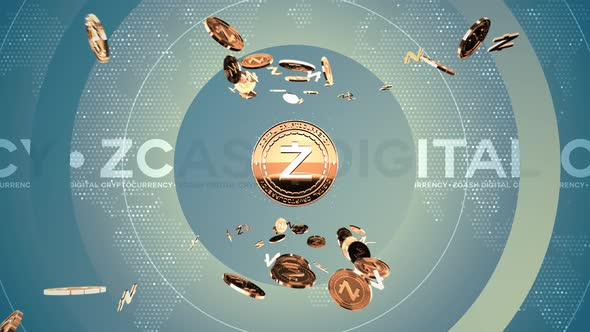 04 - 9 ZCASH Cryptocurrency Background with Text 4K
