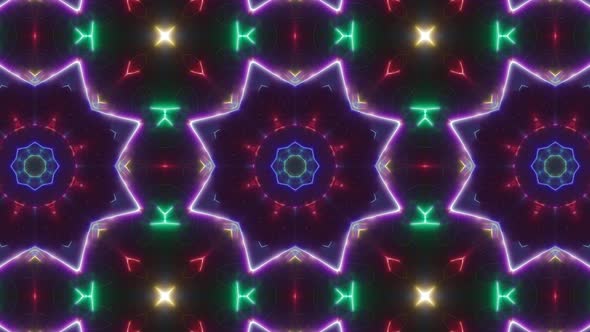 Multi Colored Light Beam Kaleidoscope Vj Background Loop 4K 08