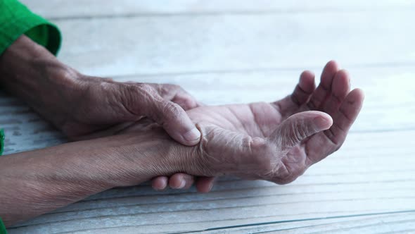 Elderly Woman Suffering From Pain, Top View 