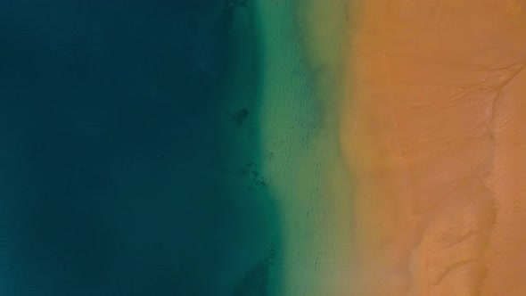 Aerial View of the Golden Sand of the Beach Las Teresitas and Turquoise Water of the Atlantic Ocean