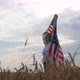 Happy Patriotic Young Woman Waves the US Flag and Jumps Into the Field - VideoHive Item for Sale