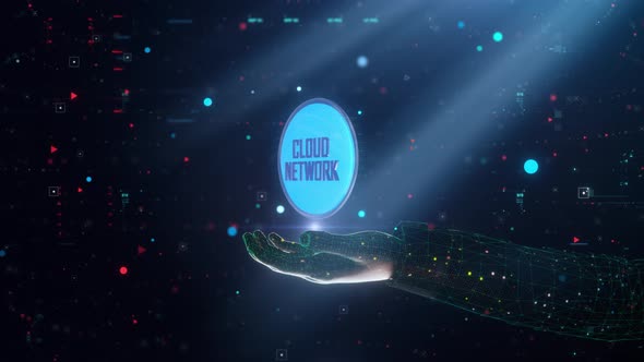 Digital Tech Hand Presentation Cloud Network Icons alt