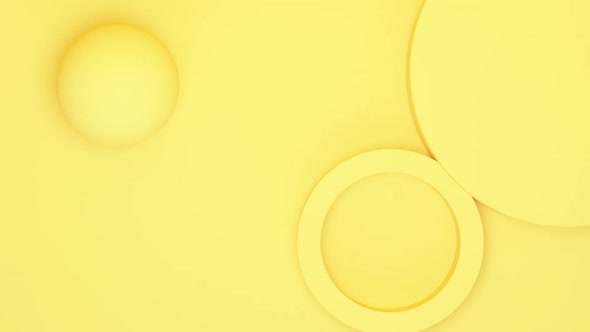 3D Yellow abstract background with cylindrical podium and sphere