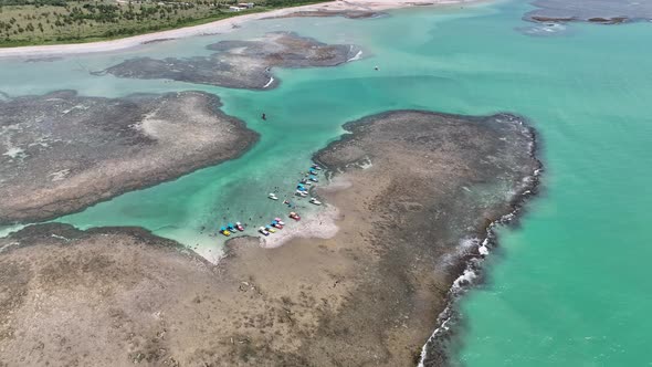 Natural pools at Sao Miguel dos Milagres Beach at Alagoas Brazil.