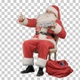Santa makes selfie with smartphone, Alpha Channel - VideoHive Item for Sale