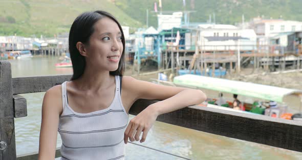 Woman in Tai O village in Hong Kong