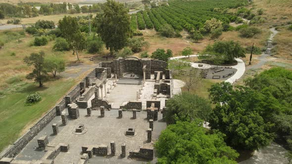 Remains of a Byzantine Monastery in Kursi National Park Golan Heights Northern Israel