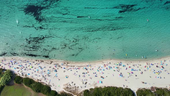 Beach, blue sea and yachts