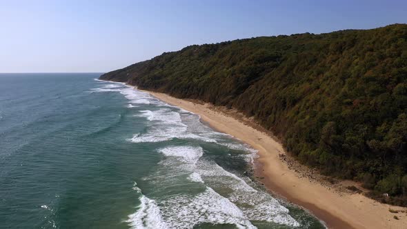 View of drone to the beautiful beach