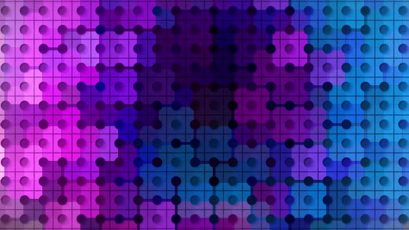 Beautiful background with changing colors squares and dots