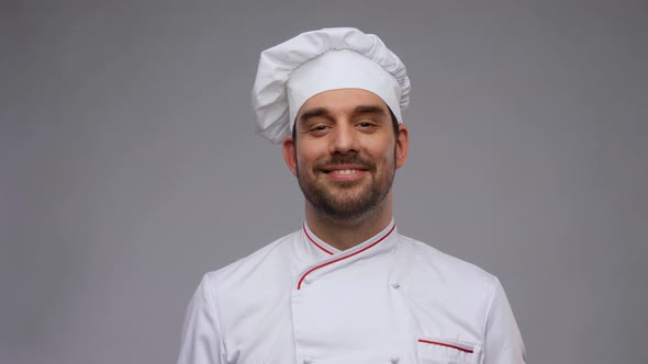 Happy Smiling Male Chef in Toque