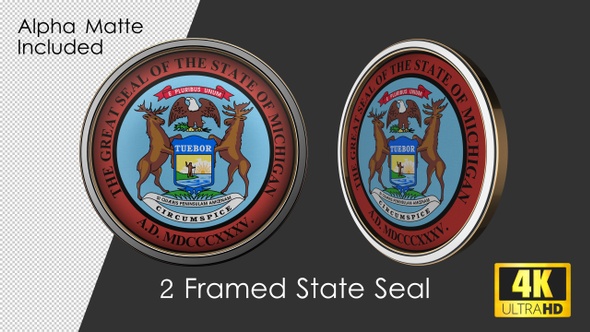 Framed Seal Of Michigan State