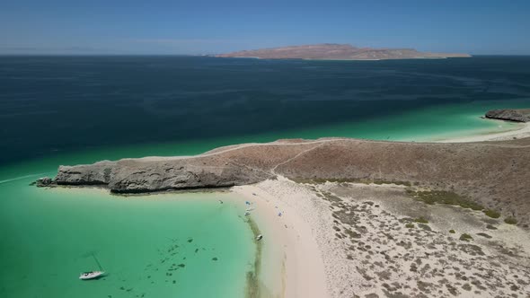 Landing in the beach of balandra in mexico