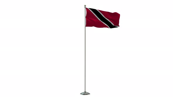 Trinidad and Tobago Looping Of The Waving Flag Pole With Alpha alt