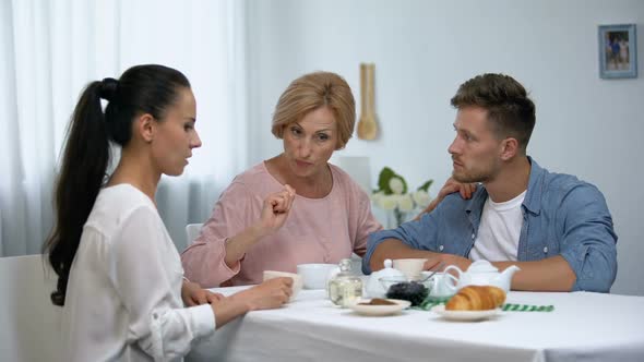 Serious Mother Teaching Daughter-In-Law to Behave, Sissy Boy, Family Relations