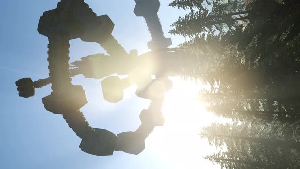 UFO Hovering Over Forest alt