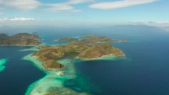 Tropical Island with Sandy Beach, Philippines, Palawan