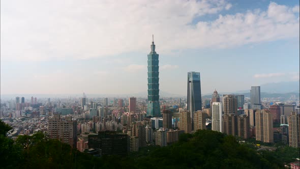 Beautiful building of Taipei city in Taiwan