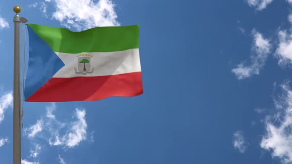 Equatorial Guinea Flag On Flagpole