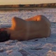 Attractive Soulful Nude Emotive Caucasian Female at a Salt Lake in Slow Motion - VideoHive Item for Sale