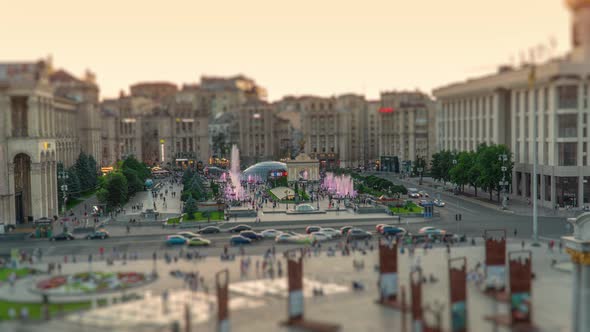 Khreshchatyk Street and Independence Square in Kyiv Kiev