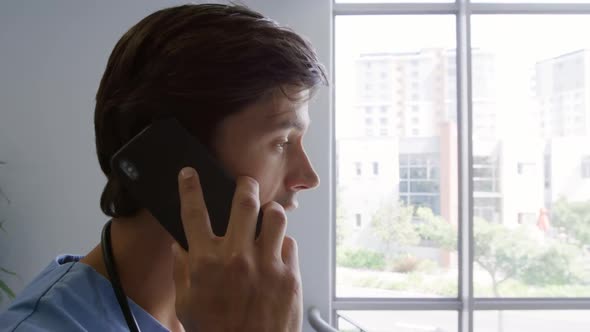 Medical professional working at a hospital alt