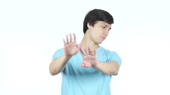 Denying, Refusing, Disliking Gesture by Young Casual Man