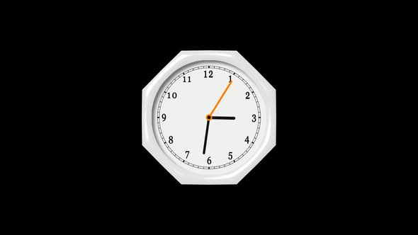 White Color Counting Down 3d Clock Isolated