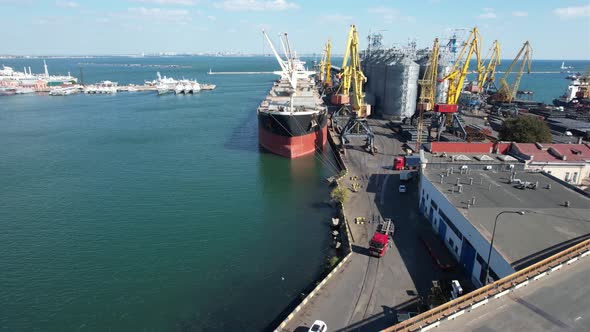Cargo Ship In Port