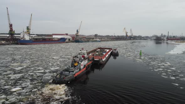 Barge on the river