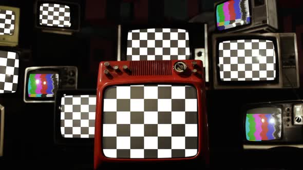 Chequered Flags and Retro TVs.