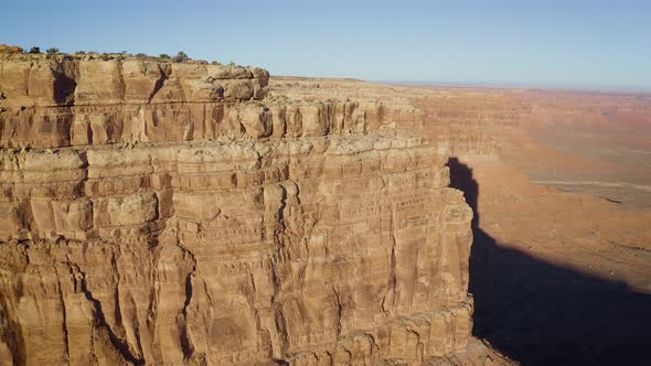 Aerial shot of the cliffs along the edge of Cedar Mesa in Southern Utah