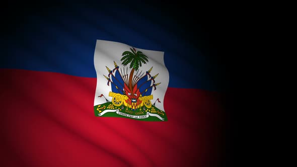 Haiti Flag Blowing in Wind