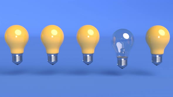 Outstanding Light Bulb Among Blue Light Bulbs alt