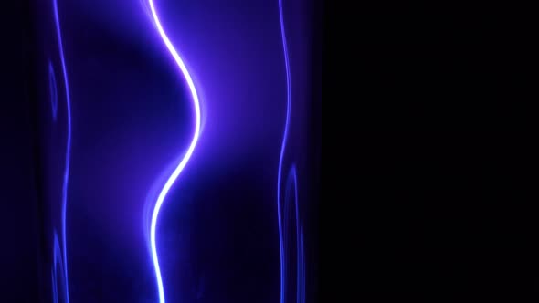 Energy Blue Lightning a Glowing Loop Plasma Background