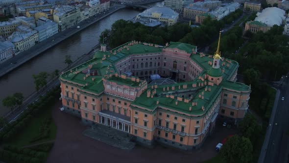 Aerial View of the Mikhailovsky Castle in St. Petersburg