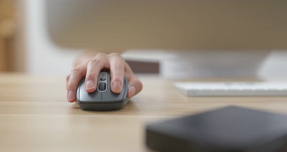 Woman work on computer at home