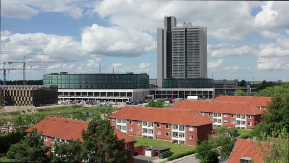 Aerial View Of Herlev Hospital, Denmark