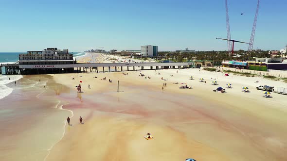 Aerial video spring break capitol of the world Daytona Beach FL